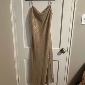 MARINA Gold Evening Gown